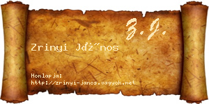 Zrinyi János névjegykártya