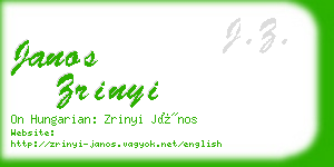 janos zrinyi business card